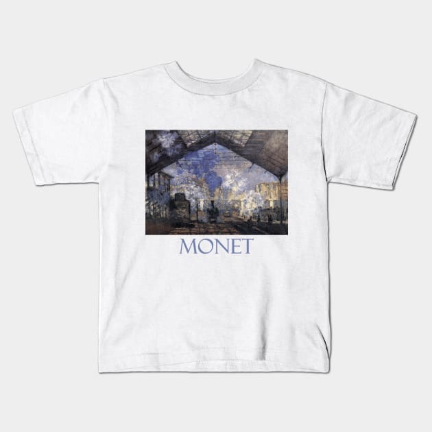 Sainte Lazare Railway Station by Claude Monet Kids T-Shirt by Naves